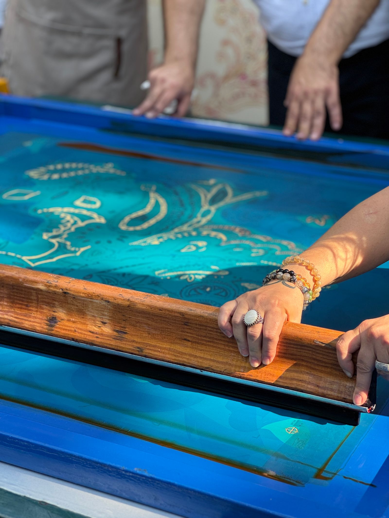 Screen printing industry at work